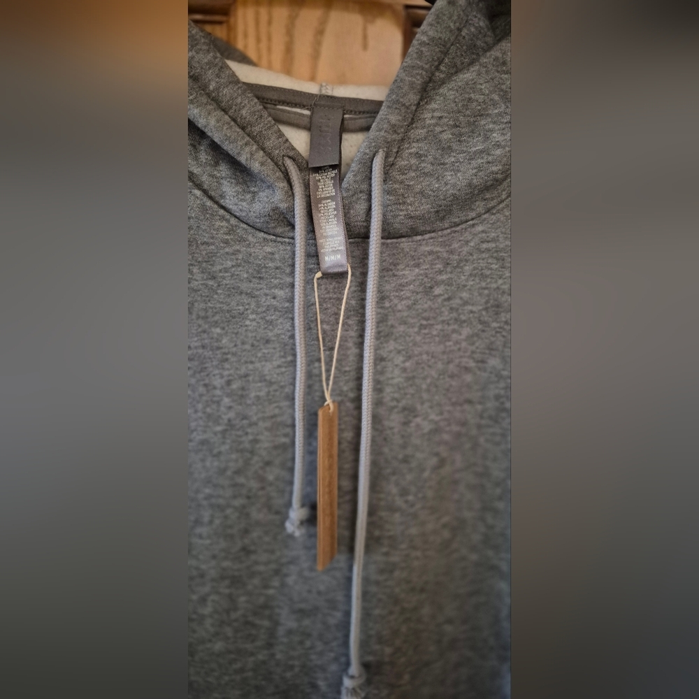 NEW Skims Men's M Dark Gray Heather Lounge Fleece Hoodie - Picture 2 of 7